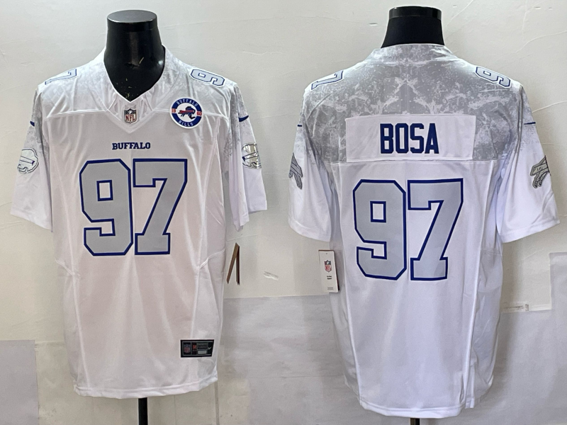 Men Buffalo Bills #97 Bosa Nike White 2025 Rivalries Collection Limited NFL Jersey 002